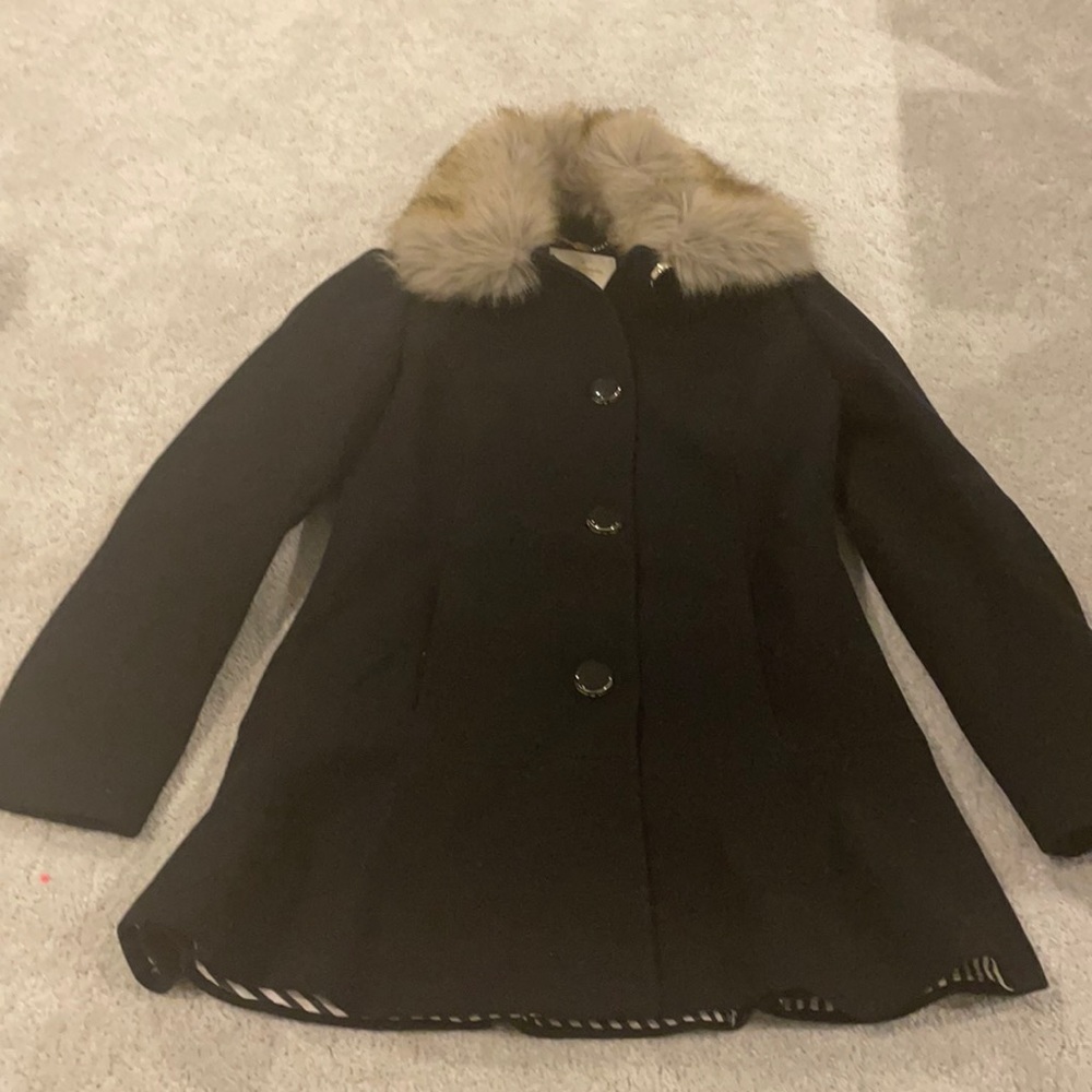 Kate Spade gorgeous wool coat with faux fur collar